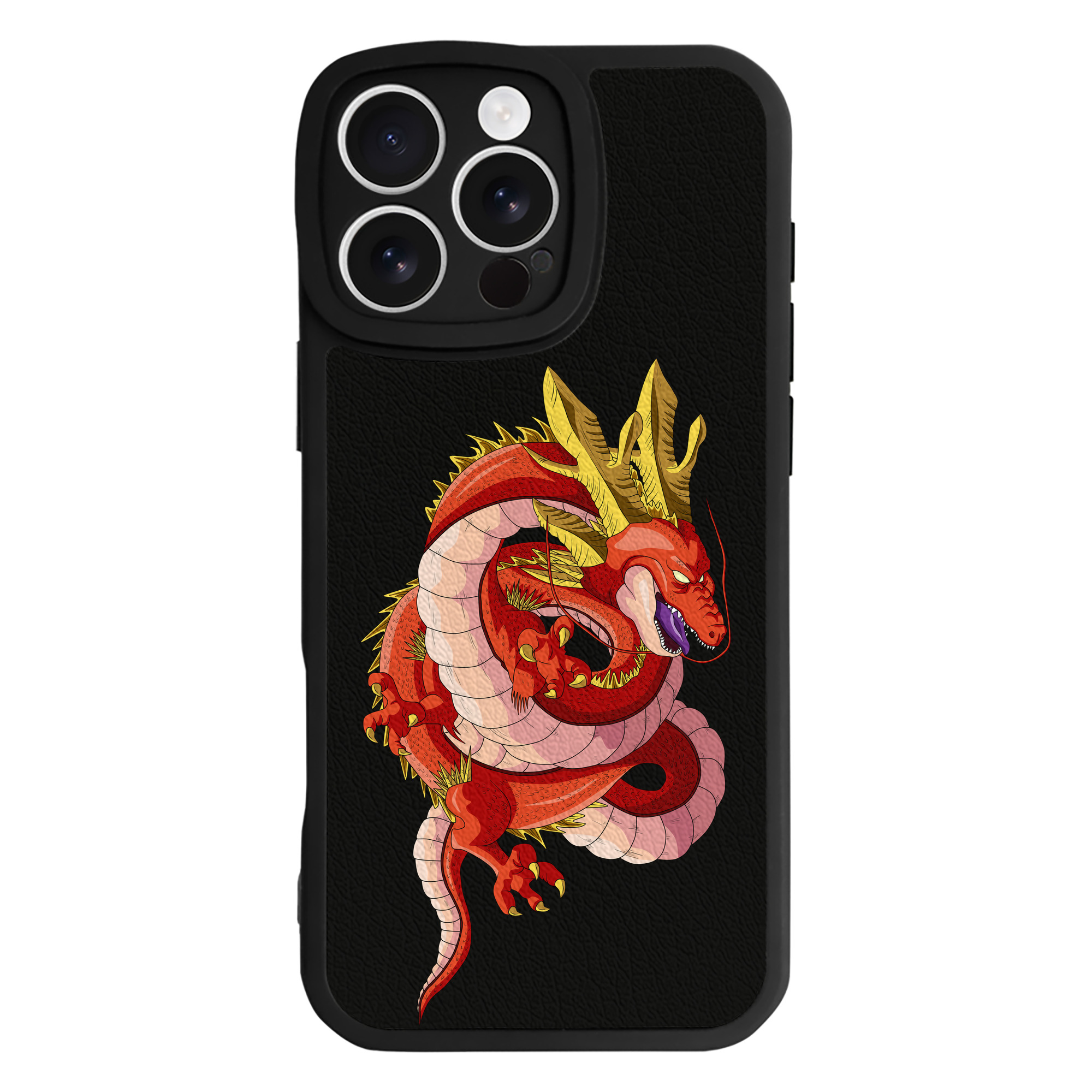 （画像用） ドラゴンボール 神龍 シェンロン DRAGON BALL Shenron 【iPhone 16シリーズ対応】シリコンスマホケース（レザー調） 材質：シリコン